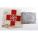 German Red Cross belt buckle and armband