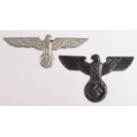 WW2 German SA Kepi Cap Eagle and Visor Cap Eagle. (2)