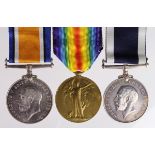 Group mounted as worn - BWM & Victory Medal (M.28854 P T M Collings. 3.WR. RN), GV Naval LSGC