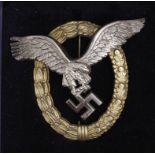 German Luftwaffe Combined Pilot / Observes badge, Junker maker marked in fitted case