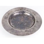 German Nazi silver plated Calling card dish, engraved to outer rim 'AH' with eagle and swastika.