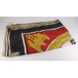 German Nazi Fuhrur Flag / Banner (approx 50x49 inches) two holds noted. Ex Wallis & Wallis Auctions