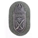 German Narvik Shield 1940, replacement Army cloth