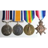 Military Medal GV (G-6383 Pte-L.Cpl E J Istead 6/E.Kent R) and 1915 Star Trio (G-6383 Pte E J Istead