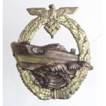 German E Boat badge 2nd type, maker marked, Peekhaus