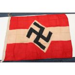 German Hitler Youth flag, service wear, issue stamped, 5x3 feet approx