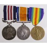 Military Medal, BWM and Victory Medal with award documents etc., to 124 057 Corporal F.W.Adams 204