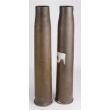 WW2 pair of 6Ib 1943 dated brass shell cases.