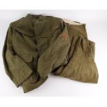 WW1 US soldiers jacket and trousers with 1917 dated makers label complete with correct insignia