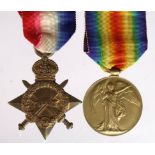 1915 Star and Victory Medal to S-4016 Pte J Chambers R.Highlanders. Killed In Action by an enemy