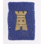 Cloth Badge: 11th Bttn. South Wales Borderers WW1 embroidered felt formation sign badge in excellent