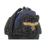 German Kriegsmarine cold weather cap with alpaca ear muffs, service wear