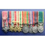 Miniature medal group an MBE & WW2 set mounted as worn with 1953 Coronation & TFEM, ribbons frayed