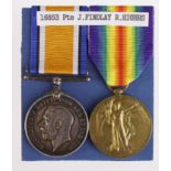 BWM & Victory Medal to 16853 Pte J Findlay R.Highlanders. Wounded in Action with 9th Bn "C" Coy.