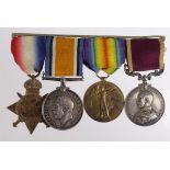 1915 Trio with Army Long Service medal to 5249 C-Sgt. C Worrel E. York Reg - CQM Sgt on Long Service