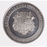 Cambridge University unmarked silver medal, back reads C.U.B.C. (probably Cambridge University