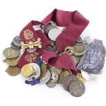 Medals, Badges, Tokens, Coins etc. 82 items approx.