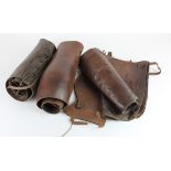 Leather WW1 era brown military Puttees. (Qty)