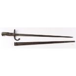 French Model 1874 Gras Epee bayonet for the Gras/Chasspot Rifle. Good blade 20.5". Top of blade