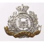 Badge a Suffolk Regiment Victorian cap badge, twin lugs