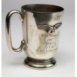 Guinea Pig Club a most unusual cup engraved "The Sty" and "Best Singer 1947, Ward III, Q.V.H East