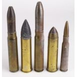 Collection of various cannon rounds including scarce Nord Felt tracing rounds with 20mm and 50 cal