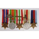 WW2 boxed set of medals to No. P286 R.A. Baker, comprising War, Defence, 1939-45 Star, Africa
