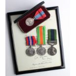 IGS GV with Waziristan 1921-24 clasp (4180481 FSR L E Jones R W Fus), Defence Medal, War Medal.