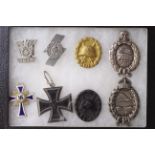 Mixed Collectors Display of German awards in case, consisting of Iron Cross 2nd Class bar, Silver