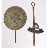 Great Western Railway large 2-part St. John Ambulance Assoc. white metal badge - 2 lugs & 2 split