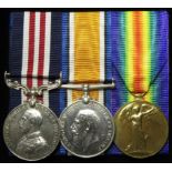 Military Medal GV (216081 Gnr T Messenger RFA), BWM & Victory Medal (216081 Gnr T Messenger RA).