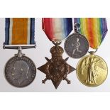 1914 Star Trio with silver sports medallion to M1-07570 Pte F J Field ASC.