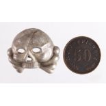 WW2 Waffen SS Canteen Token & Allgemeine SS Totenkopf Death Head, Jawless type. (2)