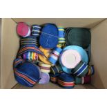 Box of 25 part rolls of unidentified foreign ? ribbons.