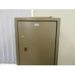 Gun Cabinet - good six gun steel cabinet, grey galvanised finish. Double chubb locks (with 2 sets of