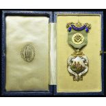 Masonic St. Audrey Lodge, Ely, No. 2727 Consecrating Master silver & enamel medal (