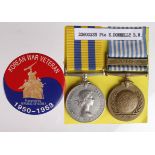 Korea Medal (BRITT: OMN) named 22600235 Pte J Donnelly B.W. With UN Korea Medal. (2)