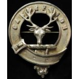 Seaforth Highlanders & 76th Regiment of Foot related silver plated clan/family type badge (has