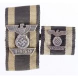 WW2 Spange on a WW1 Ribbon & Medal Bar Spange. (2)
