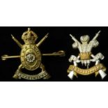 Sweetheart badges (2), comprising an unmarked silver & gilt 3rd Carabiniers badge (poss. a sidecap