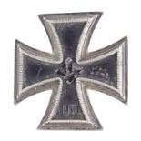 German Nazi Iron Cross 1st Class, double barrel hinge, flat pin, no makers mark