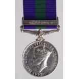 GSM GVI with Palestine clasp named (2754773 Pte M Low B.W.) served with 2nd Bn