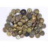 Buttons bag of brass kings crown various regiments. (approx 50)