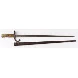 French Model 1874 Gras Epee bayonet for the Gras/Chasspot Rifle. Good blade 20.5". Top of blade