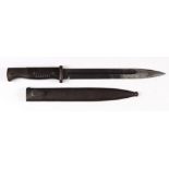 Bayonet - German Nazi model 1884/98 knife bayonet, good blued blade ricasso marked "Carl