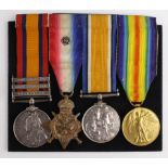 QSA with bars Tran/SA01/SA02 (6227 Pte W Long Rifle Brigade), 1914 Star Trio with Rosette to