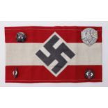 German Hitler Youth armband and 4x badges inc Marksman's award
