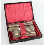 German Nazi cased set of 'SS' cutlery. Handles engraved 'W Steffen'. And marked 'SS -