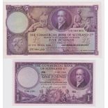 Scotland, Commercial Bank (2), 5 Pounds dated 2nd January 1954, signed Ian Macdonald, serial 17E