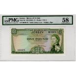 Jersey 1 Pound issued 1963, scarce ERROR - no signature, serial B099879, (TBB B108b, Pick8c) in